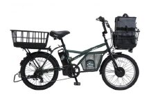 ヱビス自転車 ミニベロカーゴ電動アシスト自転車 GRC-515L-PET 20インチ シマノ製外装7段変速【本体：マットオリーブ×リュック：チャコール】