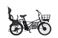 ヱビス自転車 ミニベロカーゴ電動アシスト自転車 GRC-515L-R 20インチ シマノ製外装7段変速【本体：マットブラック×子乗せ：ブラック】