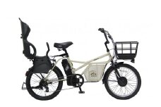 ヱビス自転車 ミニベロカーゴ電動アシスト自転車 GRC-515L-R 20インチ シマノ製外装7段変速【本体：マットベージュ×子乗せ：ブラック】