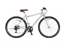 ヱビス自転車 クロスバイク・シマノ製外装7段変速・アルミフレーム・700×32c 軽量 電動なし Solid【マットホワイト】
