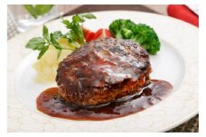 落合務監修 牛肉100％のハンバーグ130g×6個と黒トリュフソース180g