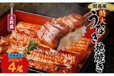 関西風うなぎ地焼き特大 冷凍真空 4尾×250g  うなぎ ウナギ タレ 老舗 伝統 蒲焼き 小分け 丑の日 ひつまぶし うな重 お取り寄せ グルメ プレゼント 贈答 贈り物 土用の丑の日 五郎藤 大阪府 堺市