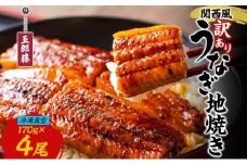 関西風 訳ありうなぎ地焼き 冷凍真空 4尾×170g うなぎ ウナギ タレ 老舗 伝統 蒲焼き 小分け 丑の日 ひつまぶし うな重 お取り寄せ グルメ プレゼント 贈答 贈り物 土用の丑の日 五郎藤 大阪府 堺市