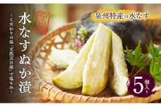 水なすぬか漬　5個入り　ナス 茄子 ぬか漬け 天然天日塩 泉州産 [№5385-0446]