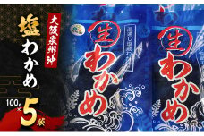 大阪泉州沖「塩わかめ」100g×5袋[№5385-0637]