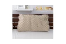 ＜Mサイズ 43×63cm＞美髪ケア シルク100%サテン枕パッド　ベージュ1枚　SSM-1M-BE [№5385-0690]
