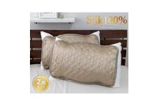 ＜Sサイズ 35×50cm＞美髪ケア シルク100%枕パッド　ベージュ2枚組　SSM-3S-2P [№5385-0694]