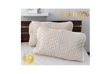 ＜Mサイズ 43×63cm＞美髪ケア シルク100%枕パッド　アイボリー2枚組　SSM-1M-2P [№5385-0698]