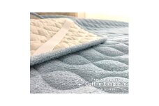 ＜シングル＞さらさらコットンロングパイル敷パッド 100×205cm　ブルー PF-1S-BL [№5385-0785]