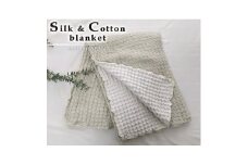 ＜ハーフサイズ＞シルク使いの　ふわふわ ブランケット　ベージュ　19016-1　BE [№5385-0789]