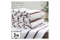 ＜バスタオル3枚組＞オーガニックコットンバスタオル  しまふわRE [№5385-1001]