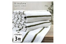 ＜バスタオル3枚組＞オーガニックコットンバスタオル  しまふわGR [№5385-1002]