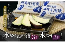 水なすぬか漬3個入と水なす3個セット [ 野菜 やさい 漬物 水なす ] [№5385-0445]