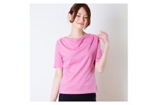 【限定100着】レディース 5分袖 ドレープネック カットソー(LLサイズ)[0300]
