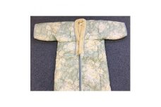 泉大津市産 遠赤わた入り マイヤー毛布夜着 200cm丈 花柄 ブルー 9367BL[0393]