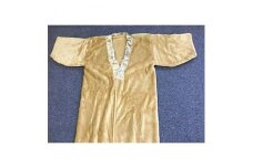 泉大津市産 新合繊 マイヤー毛布夜着 200cm丈 無地 ベージュ 9419BE[0395]