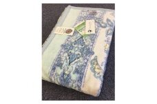泉大津市産 マイヤー綿毛布 シングルサイズ 更紗2 ブルー 82717 BL[0389]