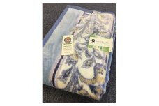 泉大津市産 マイヤー綿毛布 シングルサイズ 更紗1 ブルー 82713 BL[0387]