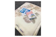 C.R.P加工毛布　マイヤー毛布　シングルサイズ　ベージュ　1枚　11808柄[0621]
