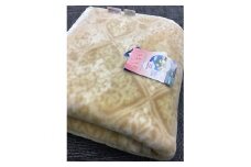 C.R.P加工毛布　マイヤー毛布　シングルサイズ　ベージュ　1枚　11809柄[0624]