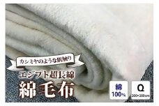 エジプト超長綿 綿毛布 クイーン 200×200cm C555Q ナチュラル系 [4580]