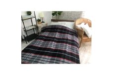 日本製 洗える しっとり ウール混 毛布 シングル ブラック 1枚 140×200cm ウール50%[0876]