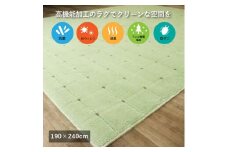 抗ウィルス、抗アレル物質、抗菌、消臭、防ダニ【PT-5】カーペット 190×240 グリーン [0919]