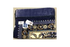 アクリル マイヤー毛布2.4kg シングル ブルー 1枚 (新合繊合わせ毛布)YO2599[1011]