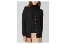 希少ベビーカシミヤ100％ 女性 ロングカーディガン M ブラック 1枚 20403M BK[0915]