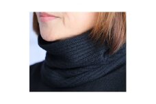 希少ベビーカシミヤ100%洗えるネックウォーマー日本製 Gタイプ ブラック 1枚 202GBK[1162]