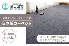 日本製 カーペット 正方形 4.5帖 約261×261cm ブラック 1枚 600017645型｜インテリアラグ フリーカット 絨毯 リノベーション 引っ越し 新生活  フローリング 傷つきにくい 機能加工 大阪 泉大津[1106]