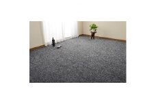 日本製 カーペット 正方形 8帖 約352×352cm ブラック 1枚 600017680型 [3836]