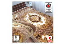 日本製 アクリル マイヤー毛布 シングル ベージュ 1枚 (カシミヤ・ウールわた入り毛布)5070BE [1331]