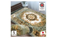 日本製 アクリル マイヤー毛布 シングル グリーン 1枚 (カシミヤ・ウールわた入り毛布)5070GR [1332]