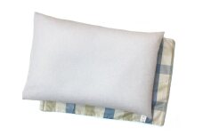 高さ調整簡単 パイプ枕 大(43×63cm)1個 枕カバーブルー2枚(マドラス柄) [2285]
