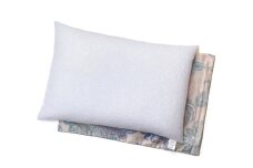 高さ調節簡単 パイプ枕 大(43×63cm)1個 枕カバー ブルー2枚(グラード柄) [2299]