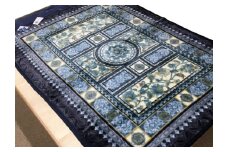 日本製 アクリル マイヤー毛布 シングル ブルー 1枚 (新合繊2枚合わせ毛布)N-YO2603BL [2691]