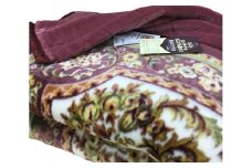 日本製 マイヤー毛布 シングル ワイン 1枚 (カシミヤ・ウール混わた入り毛布)N-CAK144WI [2696]