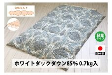 軽くて快適 羽毛布団(SL) ホワイトダックダウン DP350 ブルー K0592103D85HB シングル シングルロング 150×210cm [2794]