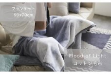 天然由来の抗菌加工付き Flood of Light 綿毛布 [ブランケット／グレー] | リネン四重ガーゼ プレゼント中 [3385]