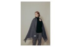 カシミヤ100% ビッグストール 1151-6877グレー [3173]