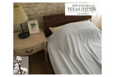 TEXSAS COTTON 100% タオルケット シングル ブルー 1枚 SNT-20TXBL｜綿100% 厚手 毛布 速乾 軽量 快眠 快適 熟睡 睡眠 洗える 洗濯可能 丸洗い可能  [3229]