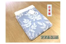 日本製 タオルケット シングル 140×190cm 1枚 N-JK34-8515 BL [3286] 綿100% オールシーズン 洗える 洗濯可能 丸洗い可能 寝具 ベッド 新生活 冷え 冷え対策 