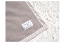 名入れ可 綿100% ベビー毛布(ブラウン／ストライプ) 85×115cm 毛布の町(泉大津市産) [3355] 綿100% オールシーズン 洗える 洗濯可能 速乾 ブランケット 寝具 新生活 冷房対策 贈答品 ギフト 誕生日プレゼント 贈り物 クリスマス 赤ちゃん キッズ N-MM400