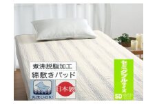 丸洗いOK 脱脂加工コットン ハニカム敷きパッド セミダブル 1枚 54796163 PU [3419] 快眠 快適 熟睡 睡眠 洗える 洗濯可能 丸洗い可能 夏用 速乾 寝具 ベッド 新生活