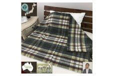 [睡眠環境・寝具指導士 推奨] タスマニアラムウール混毛布 90×140cm グリーン SH-34911LGR [3704]
