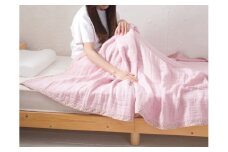 8重ガーゼケット (ピンク×花柄) シングルサイズ・毛布の町泉大津市産｜寝具 布団 ふとん フトン ケット ガーゼケット 夏用布団 夏掛け 肌掛け 肌掛け布団 綿100% 綿布団 ガーゼ布団 通気性 肌触り 良眠 熟睡 快眠  適度な保温