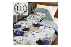 C.R.P加工毛布 マイヤー毛布 シングル ブルー 1枚 (合わせ毛布)24401BL｜マイナスイオン 快眠 快適 睡眠 洗える 洗濯可能 [3787]