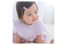 8重ガーゼスタイ (ラベンダー×花) 毛布の町泉大津市産 [5033]