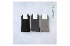 SASAWASHI メンズ5本指靴下（24～26cm）3色組